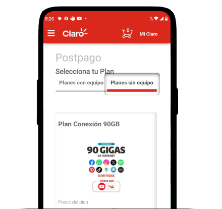 Title Adquirí tu plan Postpago sin equipo en Tienda en Línea